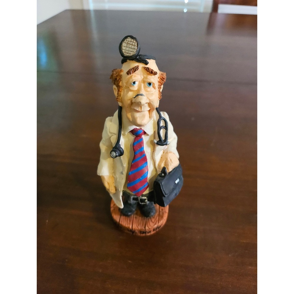 Unbranded Doctor Figurine Unisex OS White Whimsical MD Medical Caricature